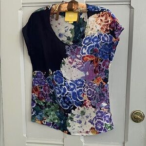 Maeve 100% silk floral tee